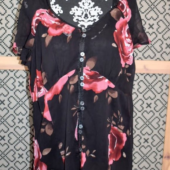 Midnight Velvet sheer blouse with tank women's plus size 1X - Picture 3 of 11